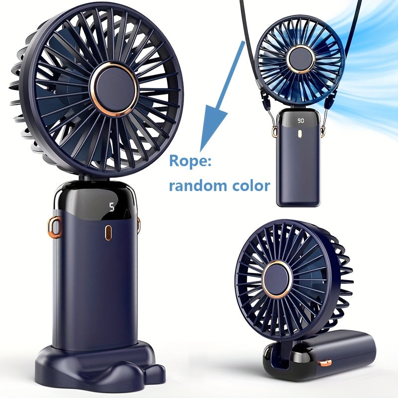 Mini Handheld Fan, LED Display 5 Speed