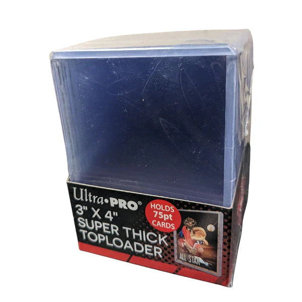 Ultra Pro – 3x4" Toploaders - Super Think - 75pt, 25 Pack.