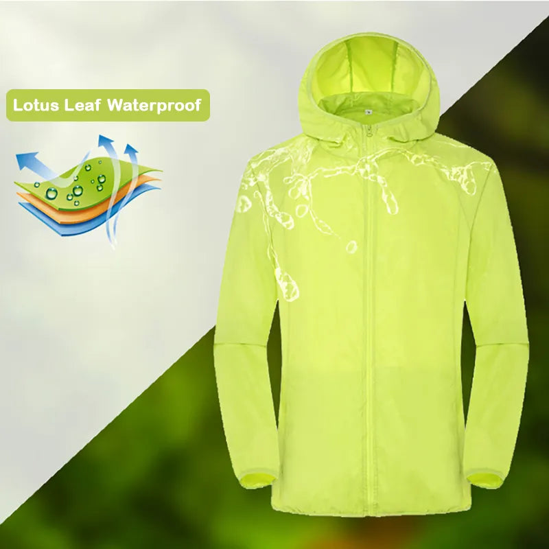 Uni-Sex Waterproof Quick Dry WindBreaker With Pockets Easy Carry