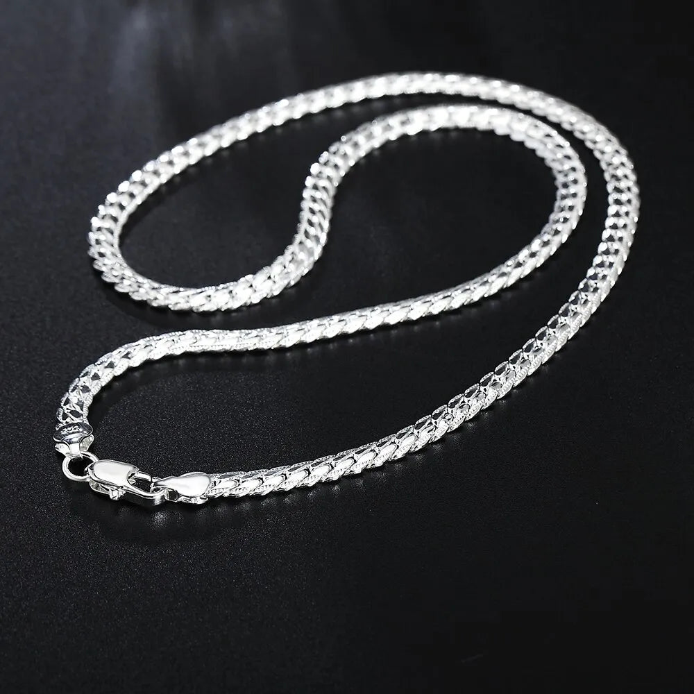 20-60cm Silver Luxury Brand Design 6mm Necklace Chain Uni-sex