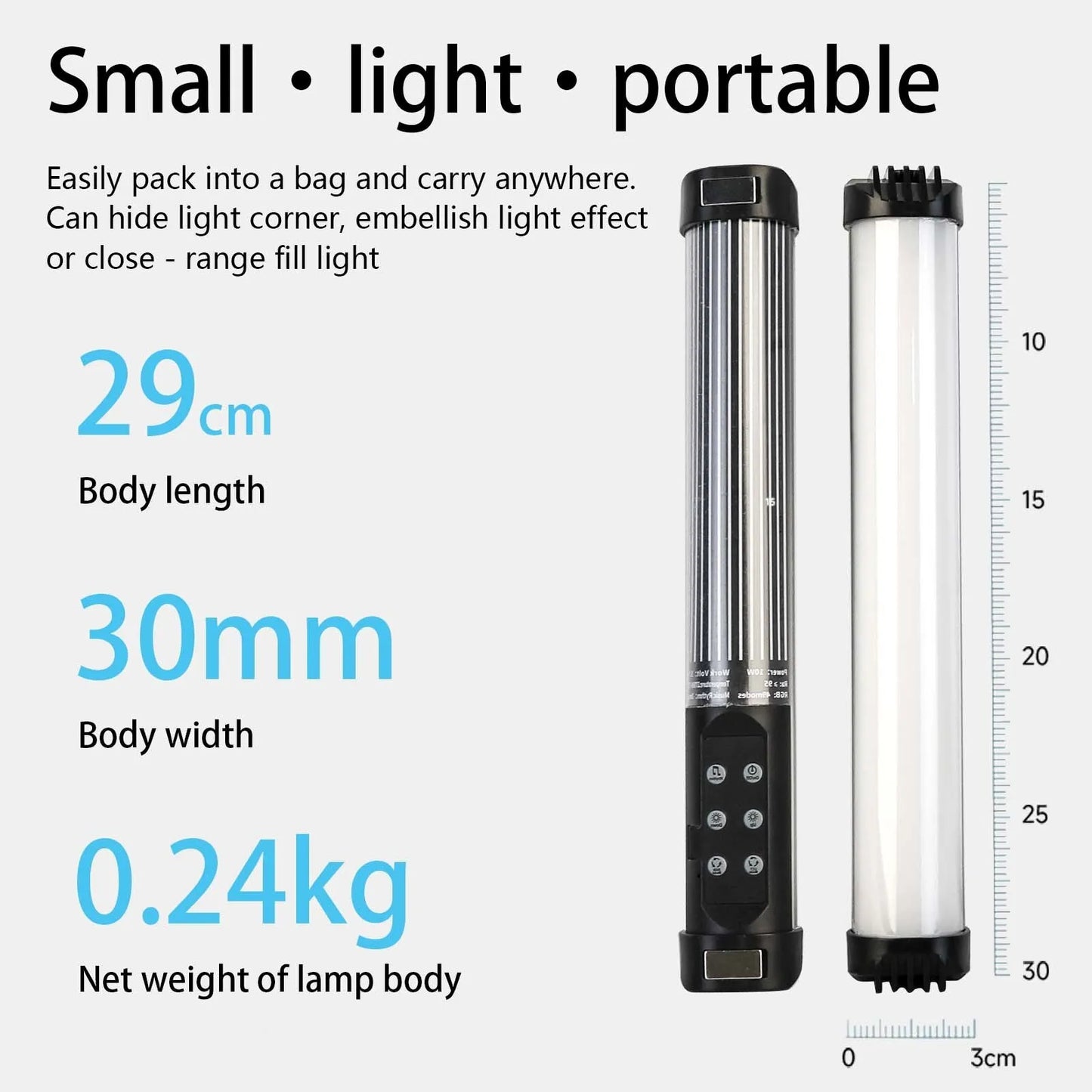 Portable RGB Magnetic Photography Lighting Handheld LED Fill Light Stick Lamp Vlog Fill Light For YouTube Video Picture Shooting