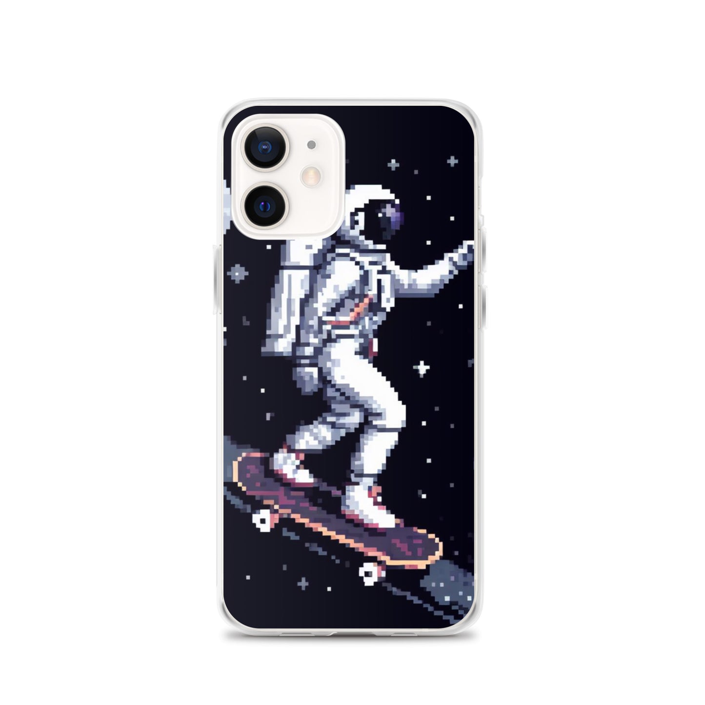 Astronaut Skating In Space Pixel Art Clear Case for iPhone®