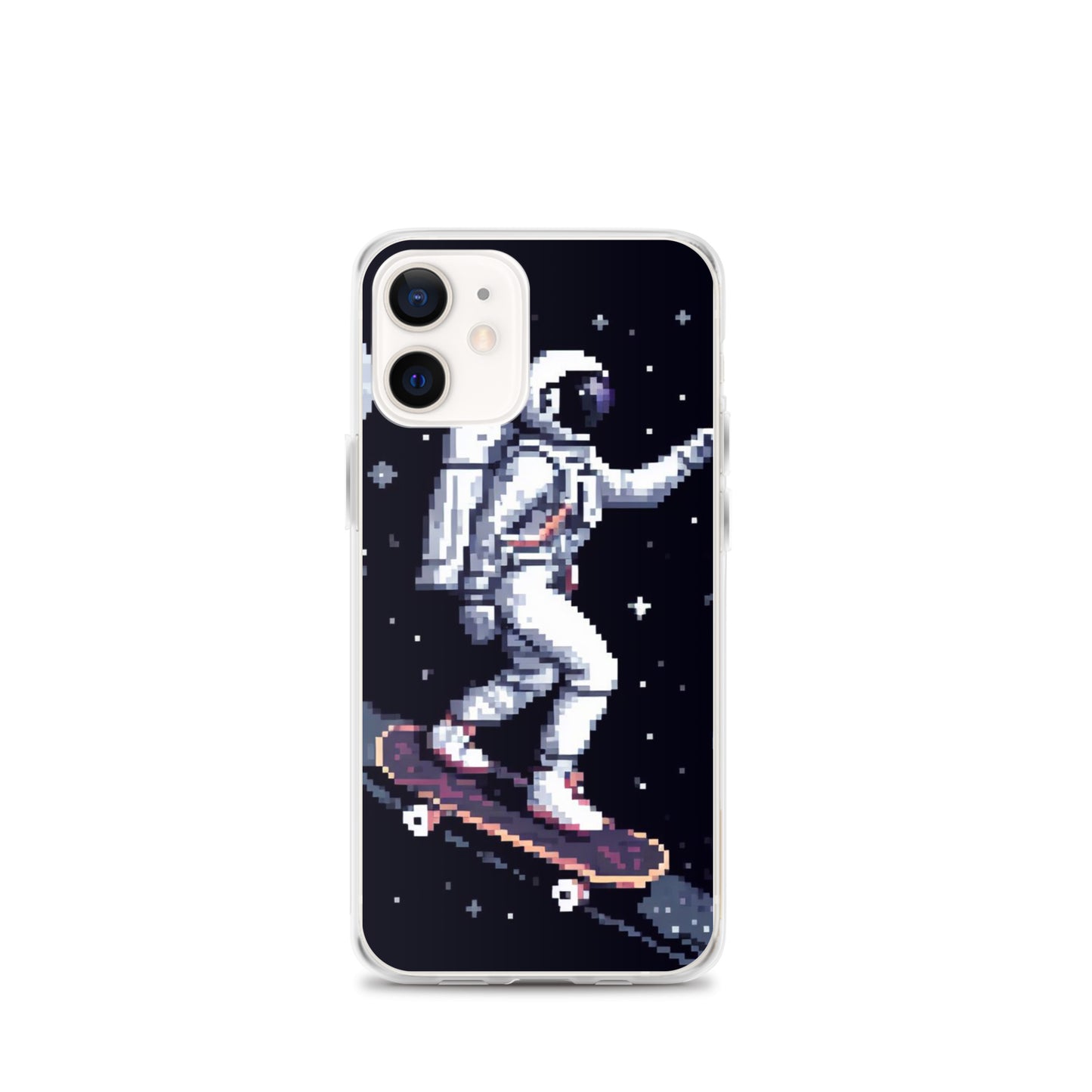Astronaut Skating In Space Pixel Art Clear Case for iPhone®