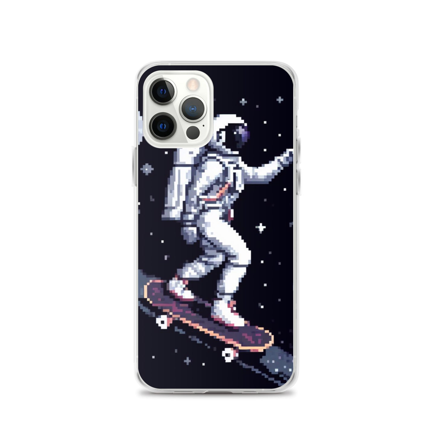 Astronaut Skating In Space Pixel Art Clear Case for iPhone®