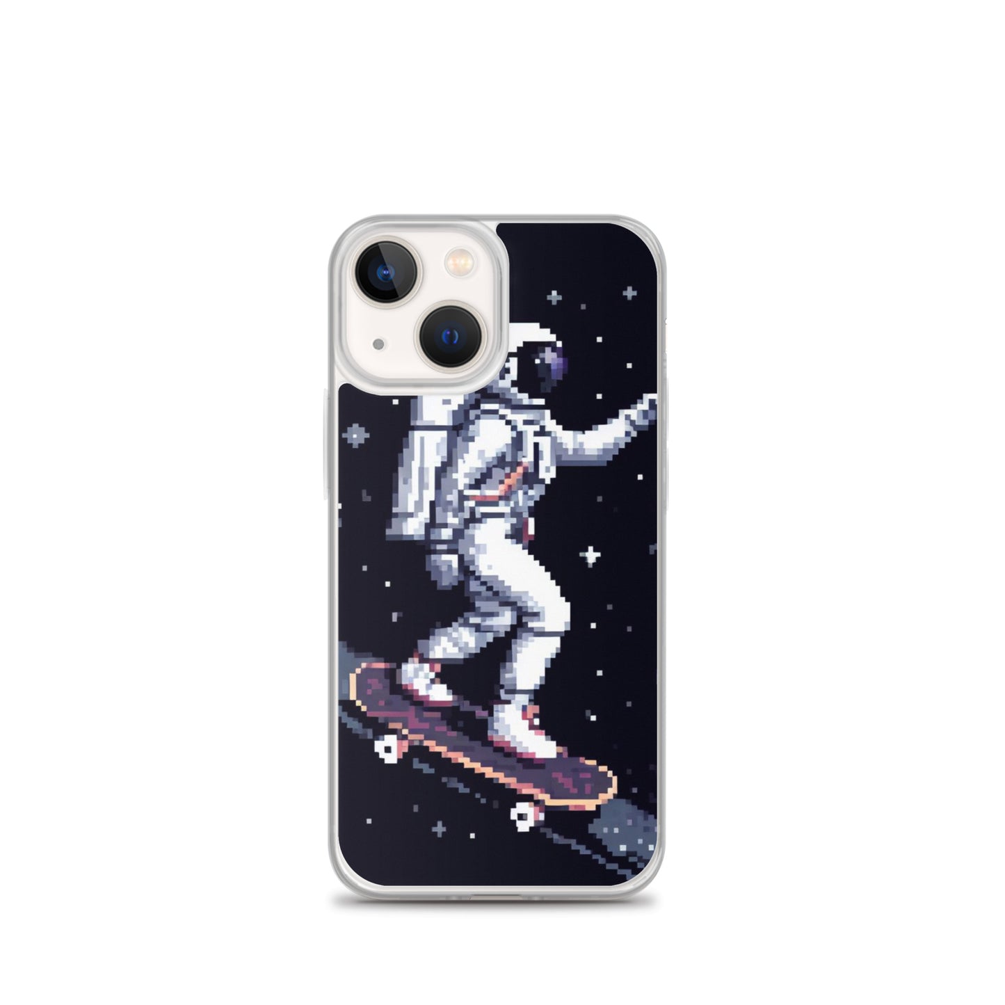 Astronaut Skating In Space Pixel Art Clear Case for iPhone®