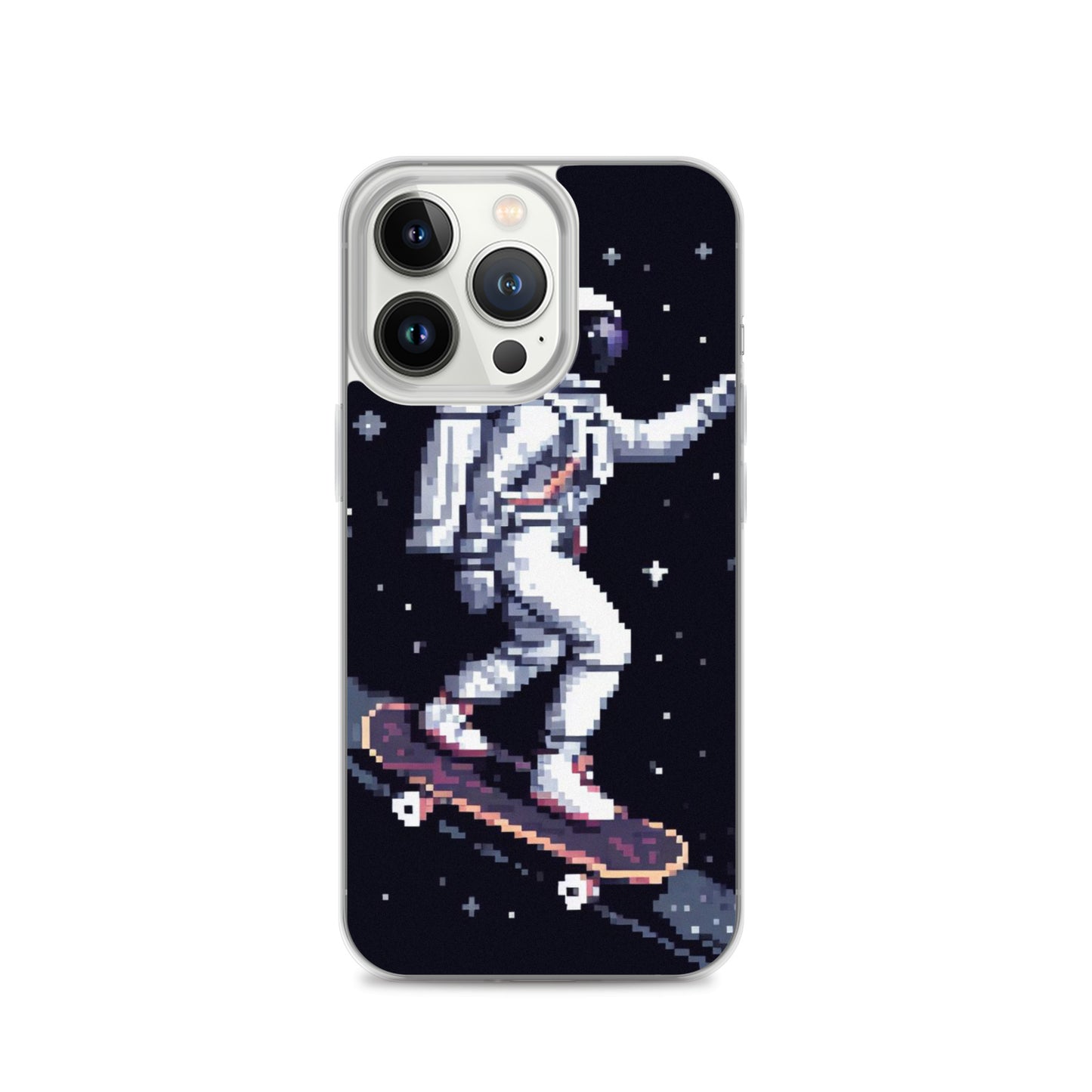 Astronaut Skating In Space Pixel Art Clear Case for iPhone®