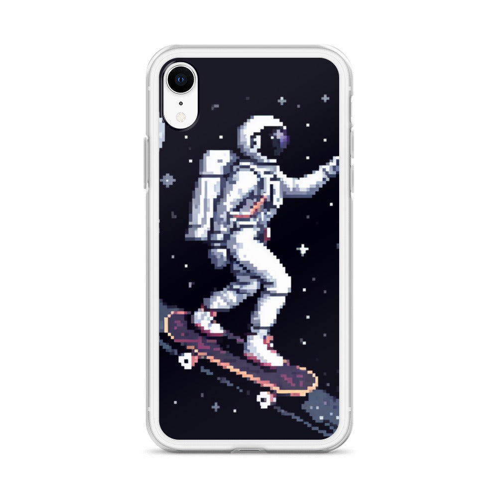 Astronaut Skating In Space Pixel Art Clear Case for iPhone®