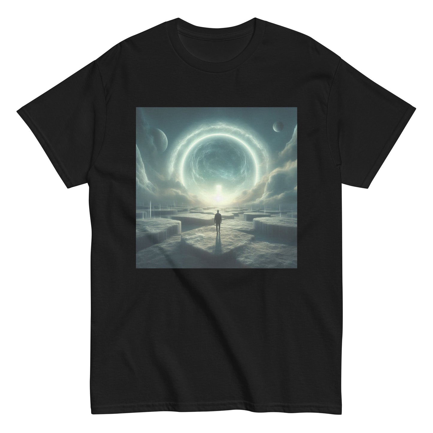Unknown Man Looking Into A Portal To Another Dimension Classic T-Shirt