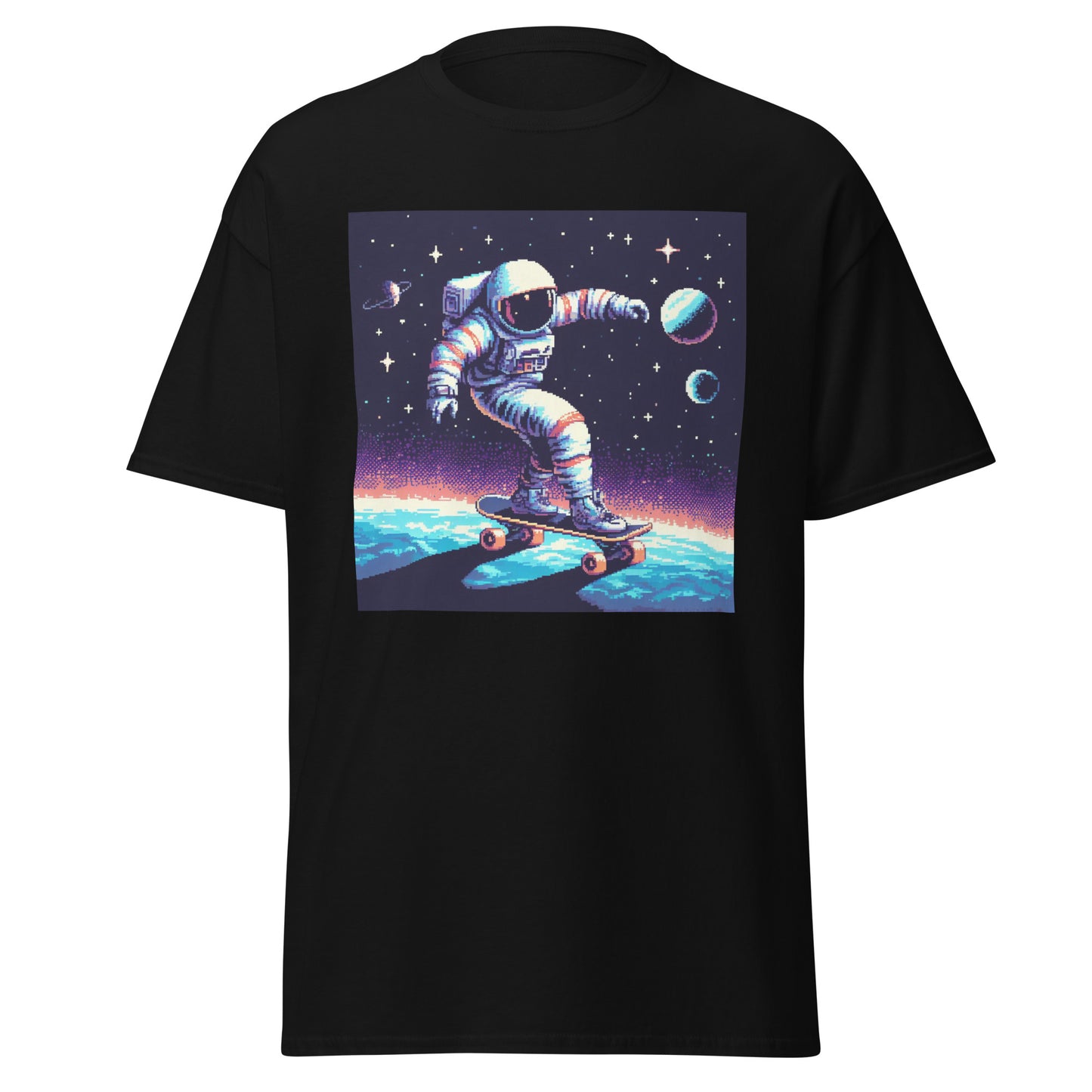 Astronaut Skateboarding In Space Men's Classic T-Shirt