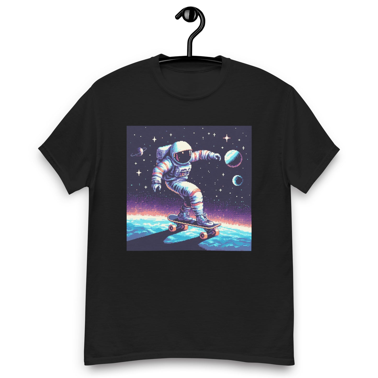 Astronaut Skateboarding In Space Men's Classic T-Shirt