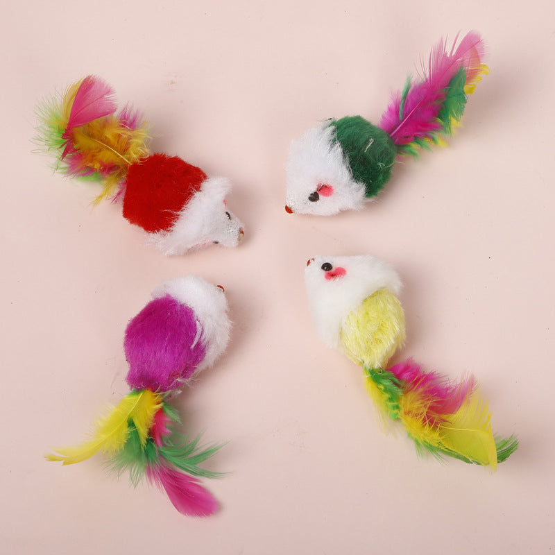 Cats Fur Mouse Colourful Simulation Toys 3 Pack