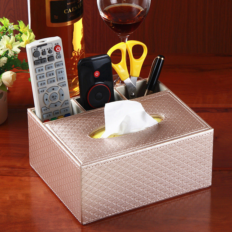 Cross-border creative multi-purpose leather paper cartridge household PU leather tissue box hotel napkin storage box