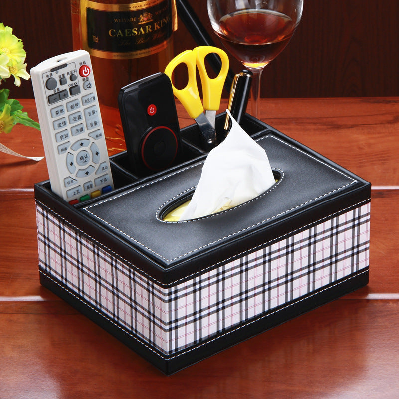 Cross-border creative multi-purpose leather paper cartridge household PU leather tissue box hotel napkin storage box