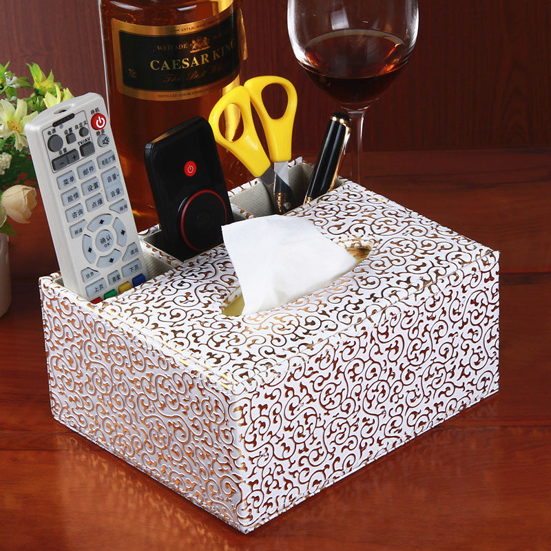Cross-border creative multi-purpose leather paper cartridge household PU leather tissue box hotel napkin storage box