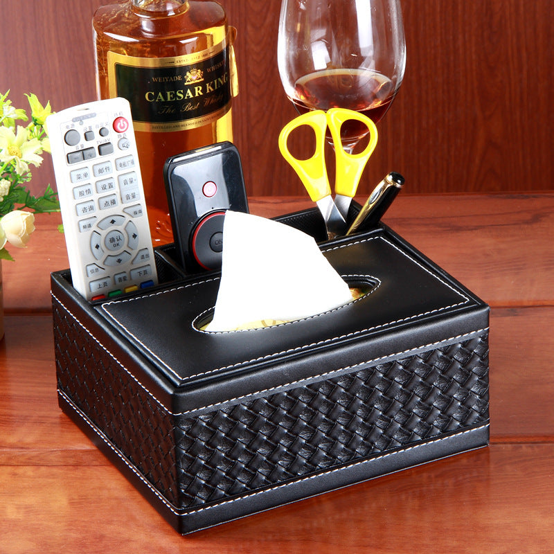 Cross-border creative multi-purpose leather paper cartridge household PU leather tissue box hotel napkin storage box