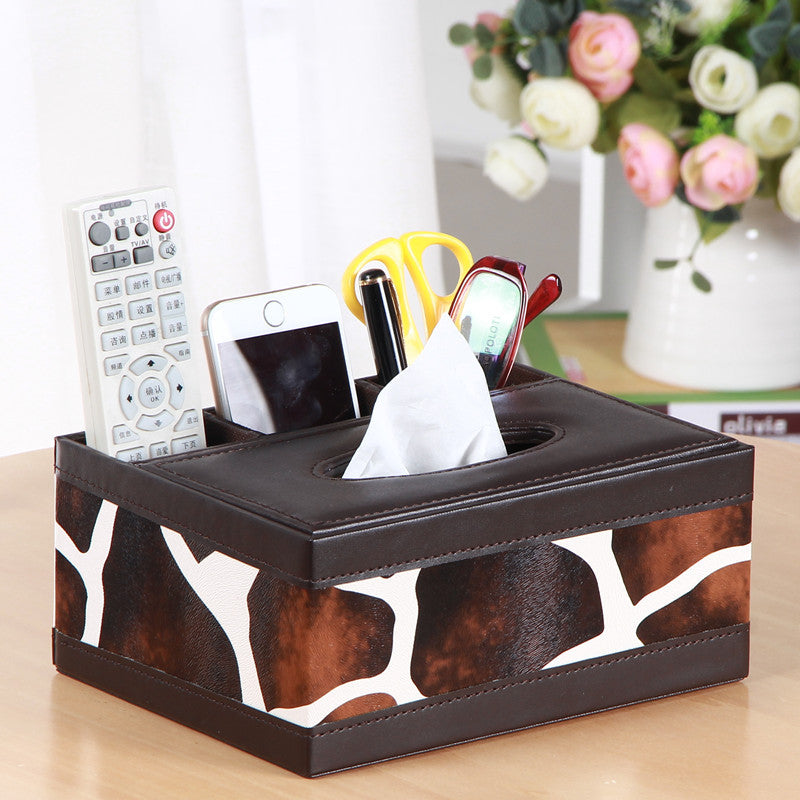 Cross-border creative multi-purpose leather paper cartridge household PU leather tissue box hotel napkin storage box