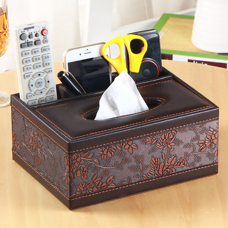 Cross-border creative multi-purpose leather paper cartridge household PU leather tissue box hotel napkin storage box