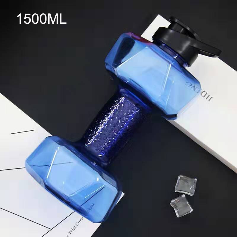 500/1500/2200ml PET Dumbbell Shaped Kettle Outdoor Fitness Cycling Water Bottle Weight Strong Water Drinks Accessories