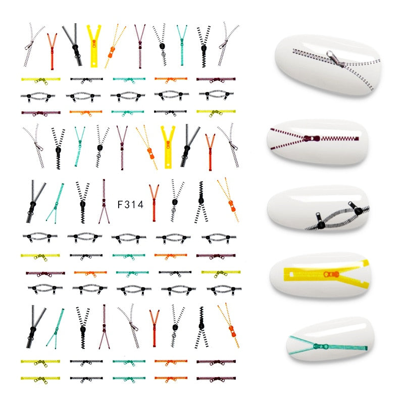 The New 3D Nail Sticker Cool English Letter stickers for nail  Foil Love Heart Design Nails Accessories Fashion Manicure Sticker