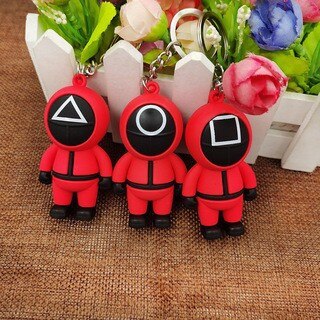 Squid Games Masked Figurine Keychains