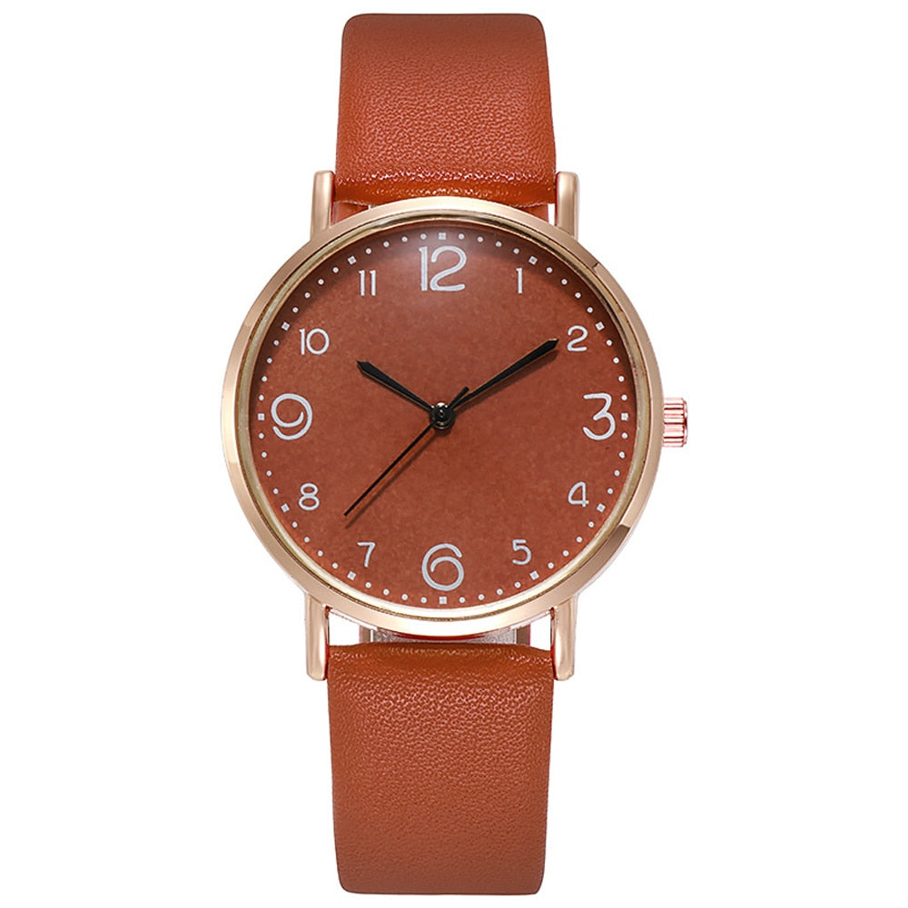 New Womens Luxury Quartz Alloy Watch Leather Bracelet