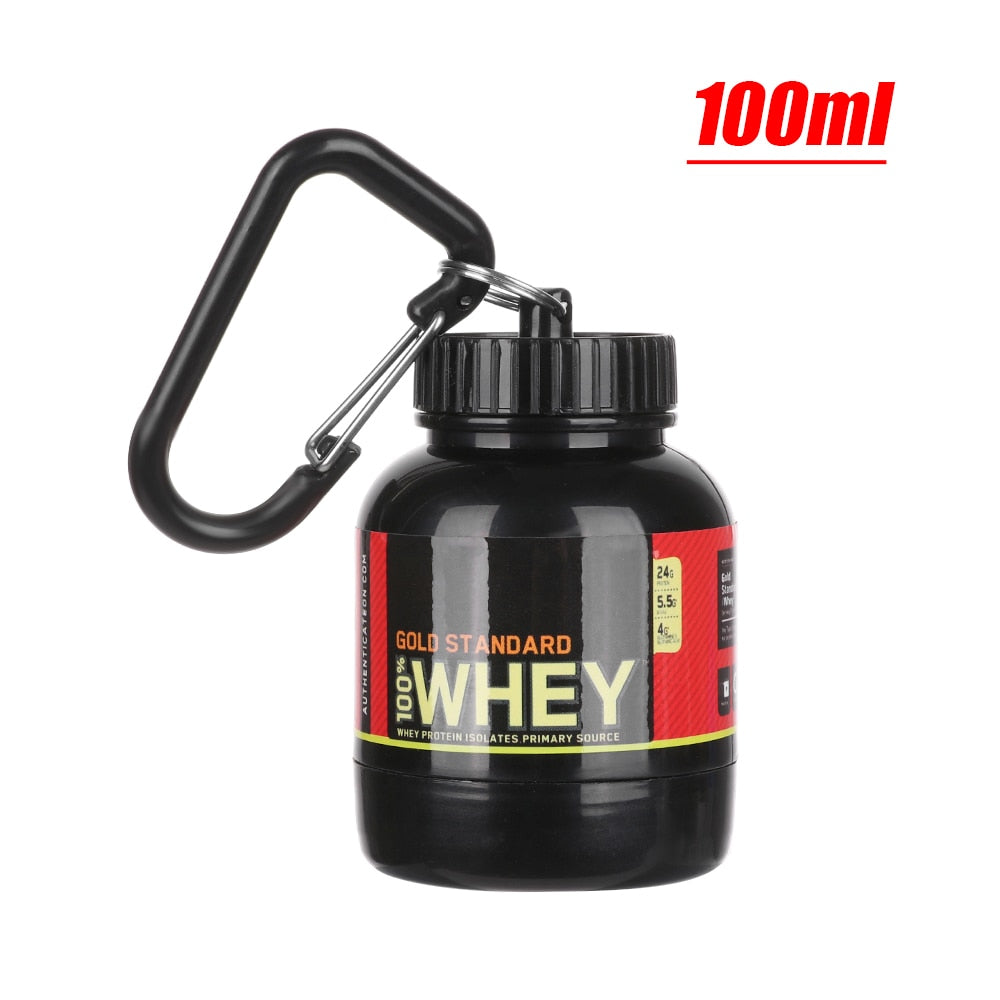 Mini Portable Protein Powder Storage Bottles With Keychain