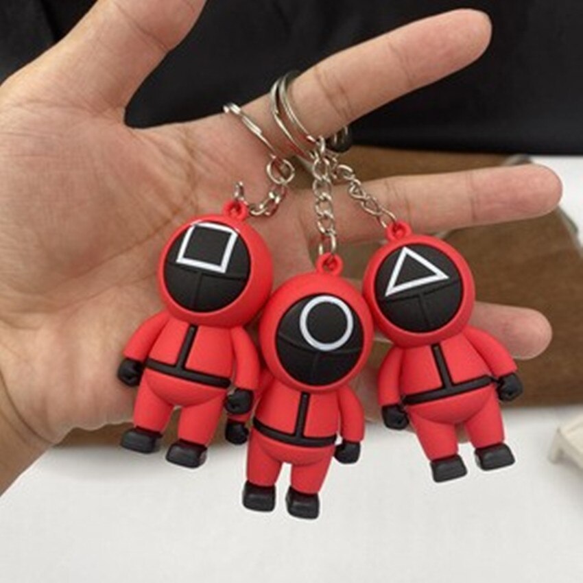 Squid Games Masked Figurine Keychains