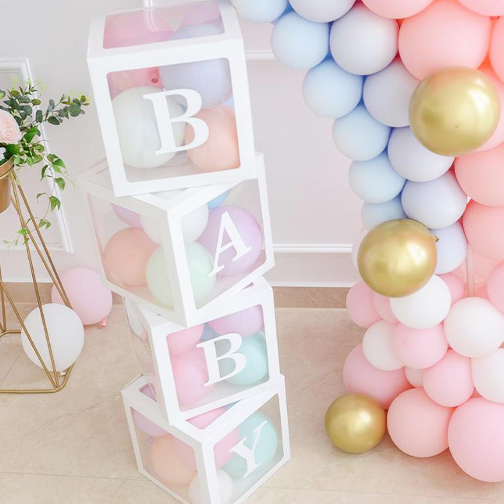 30cm Baby Shower Box Balloon Air Balls First 1 1st Birthday Party Decorations Kids Baloon Ballons Babyshower Wedding Boy Girl