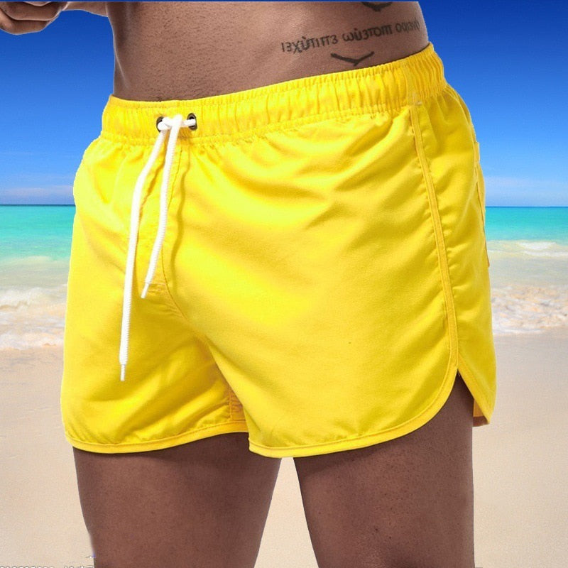 Summer Men's Swimwear Shorts Brand Beachwear Swim Trunks Men Swimsuit Low Waist Breathable Beach Wear Surf