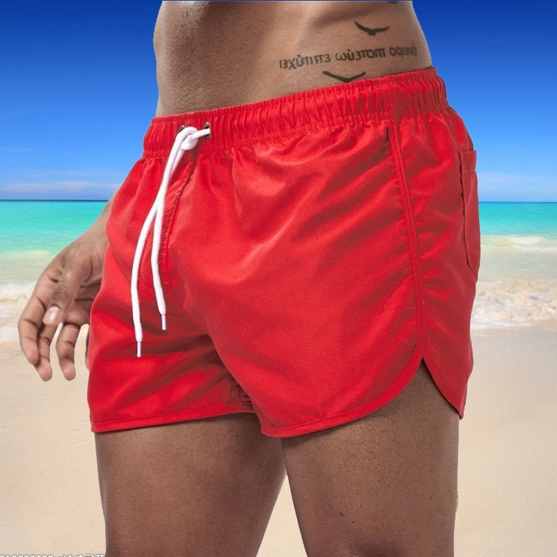 Summer Men's Swimwear Shorts Brand Beachwear Swim Trunks Men Swimsuit Low Waist Breathable Beach Wear Surf