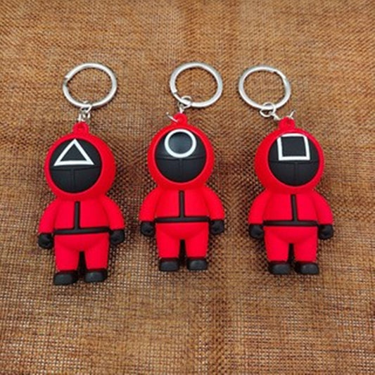 Squid Games Masked Figurine Keychains