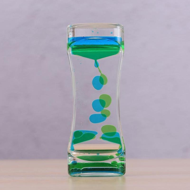 Autistic Sensory Toys Liquid Motion Bubbler Timer Colorful Liquid Bubbler ADHD Fidget Toy Calm Relax Desk Toy for Kids