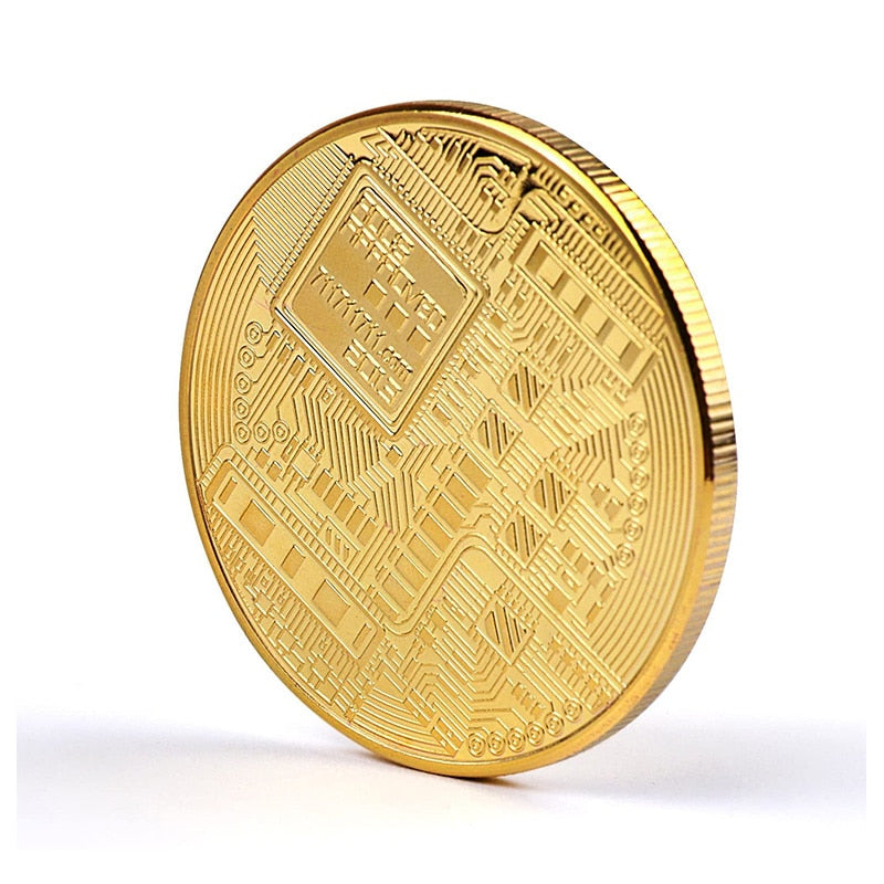 Gold Plated Bitcoin Physical Commemorative Coin