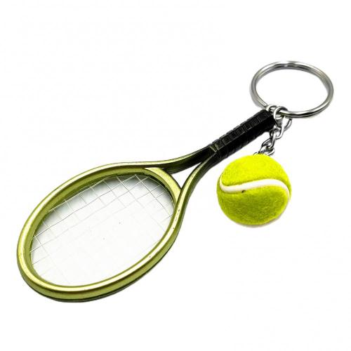 Mini Tennis Racket Ball KeyChain Pendant