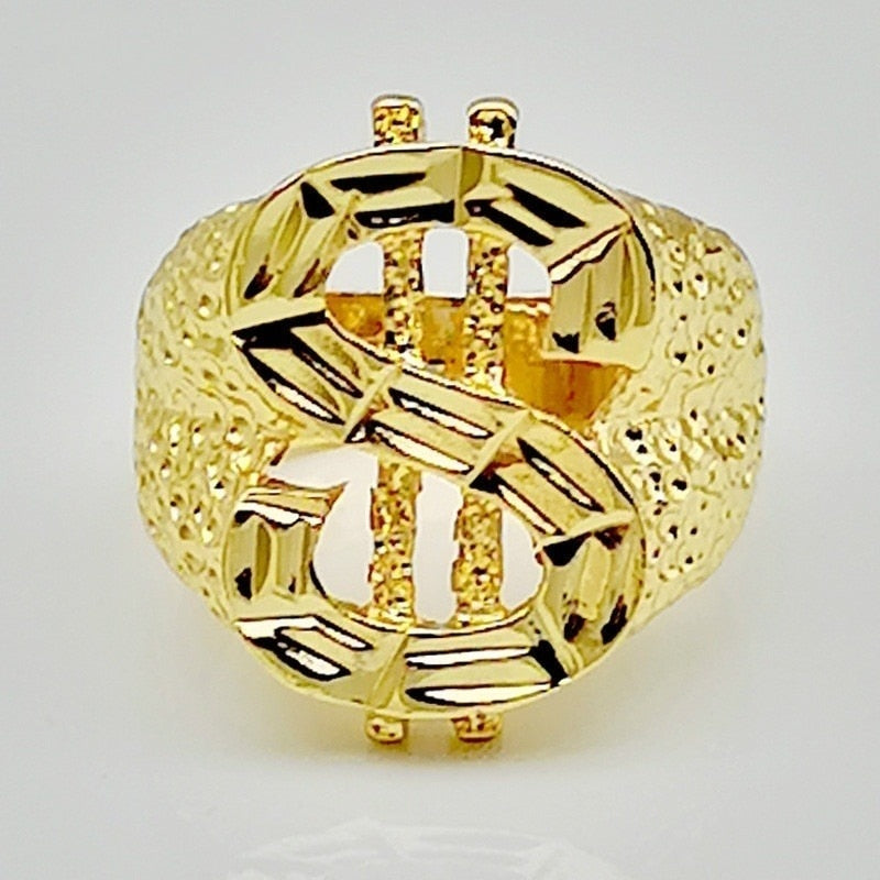 Gold Dollar Sign Ring