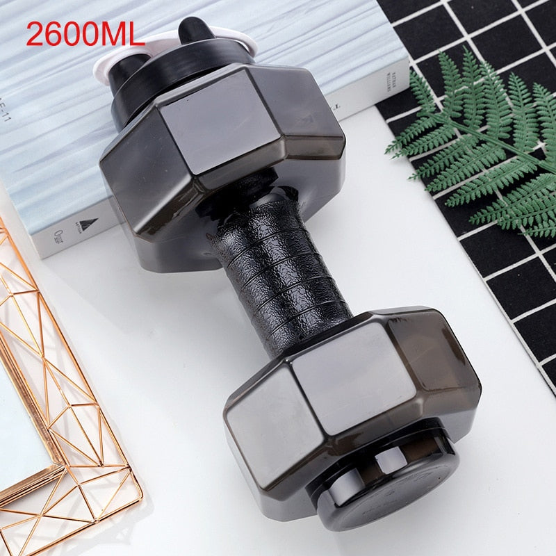 500/1500/2200ml PET Dumbbell Shaped Kettle Outdoor Fitness Cycling Water Bottle Weight Strong Water Drinks Accessories