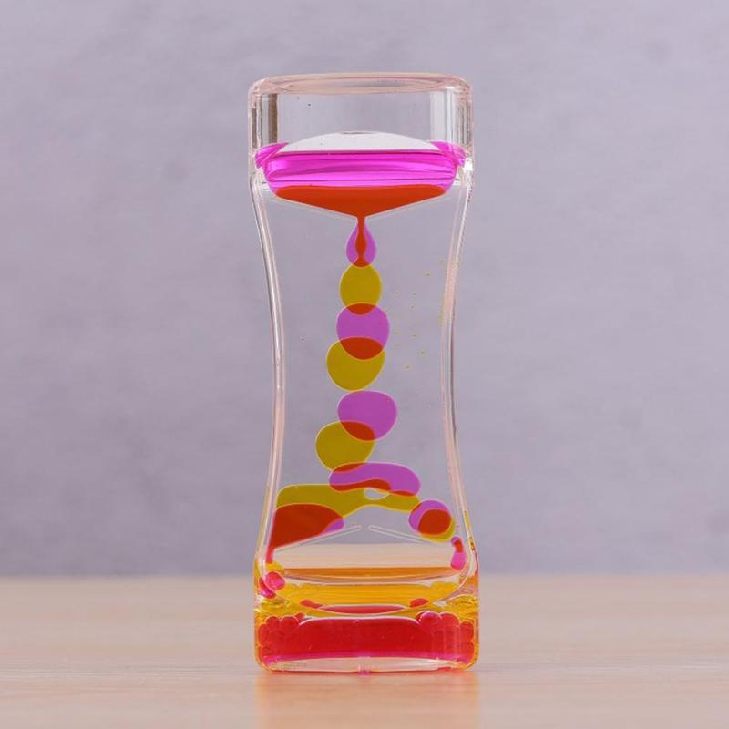 Autistic Sensory Toys Liquid Motion Bubbler Timer Colorful Liquid Bubbler ADHD Fidget Toy Calm Relax Desk Toy for Kids