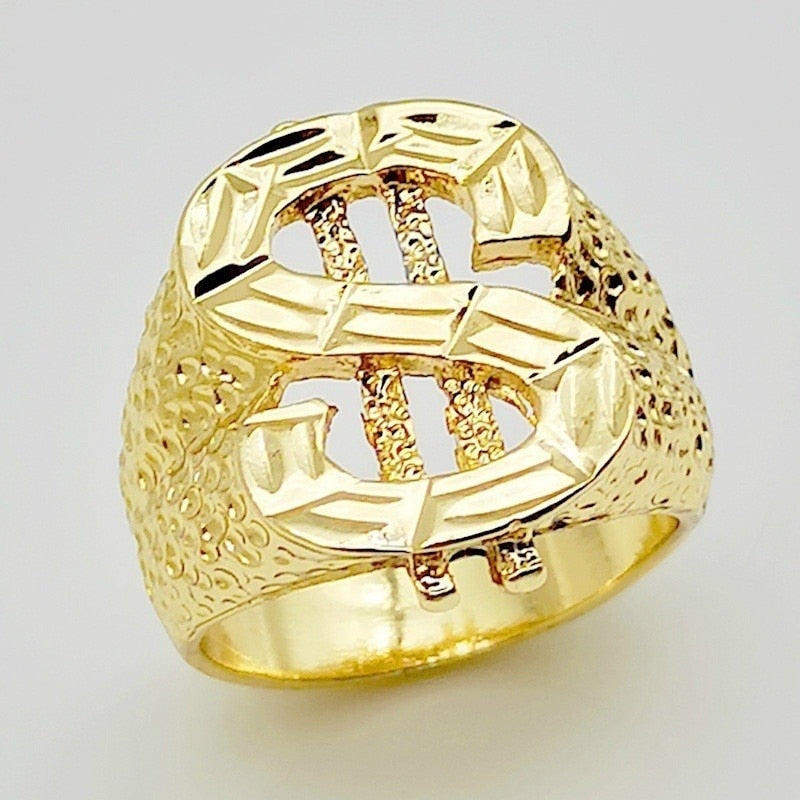 Gold Dollar Sign Ring