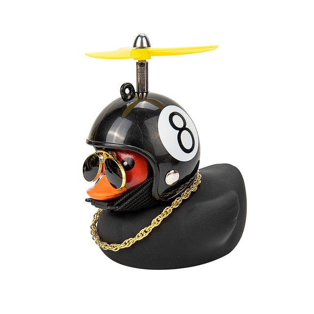 Car Cute Little Yellow Duck With Helmet Propeller Wind-breaking Wave-breaking Duck Auto Internal Decoration Without Lights Toys