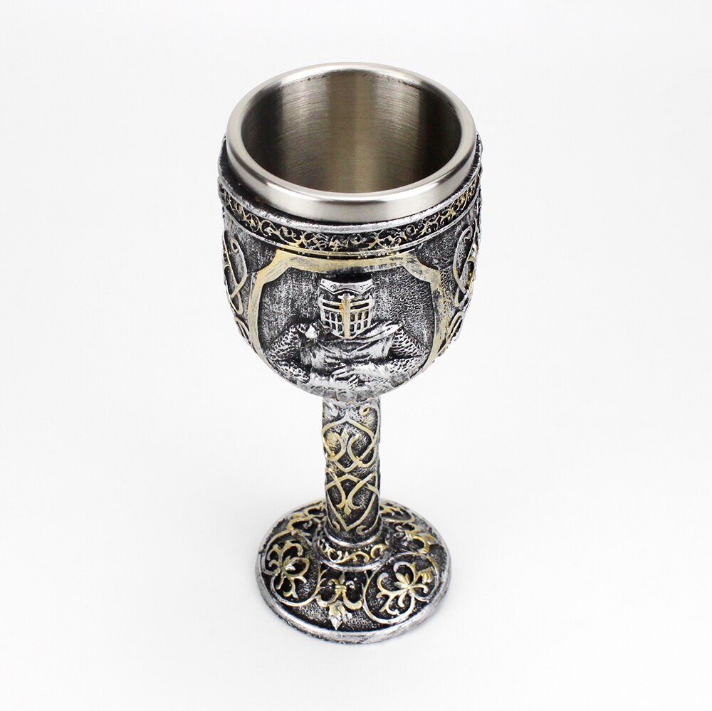 3D Stainless Steel Knight Goblet And Tankard