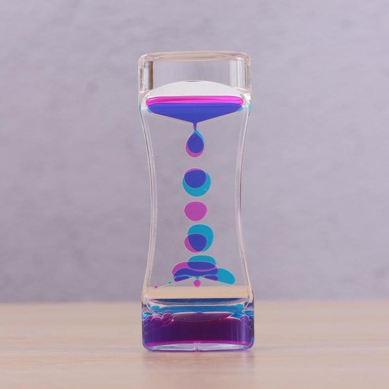 Autistic Sensory Toys Liquid Motion Bubbler Timer Colorful Liquid Bubbler ADHD Fidget Toy Calm Relax Desk Toy for Kids