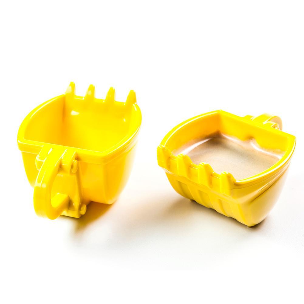 3D Yellow Excavator Bucket Model Cafe Coffee Mug With Spade Shovel Spoon