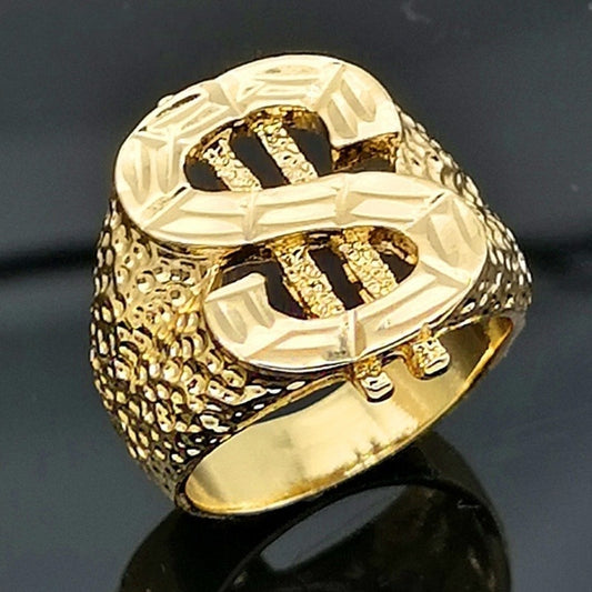 Gold Dollar Sign Ring