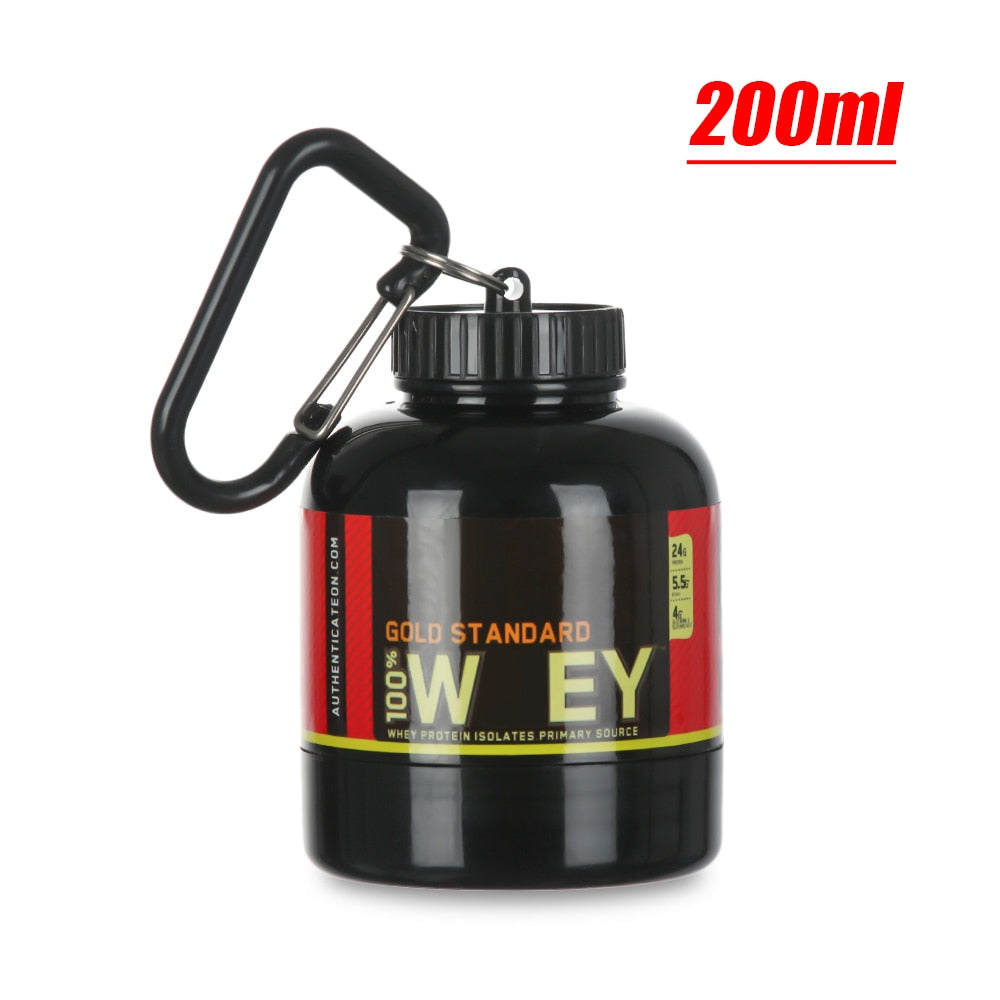 Mini Portable Protein Powder Storage Bottles With Keychain