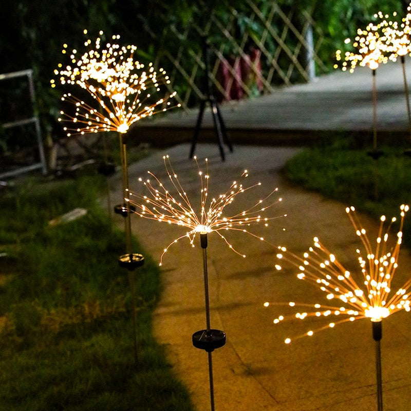 Solar Powered Fairy Firework LED Lights