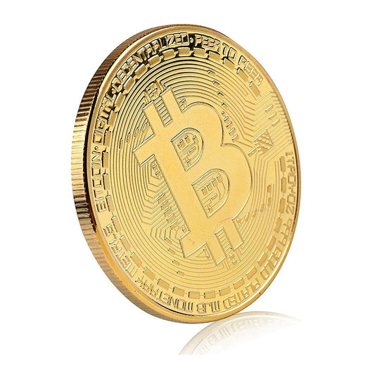 Gold Plated Bitcoin Physical Commemorative Coin