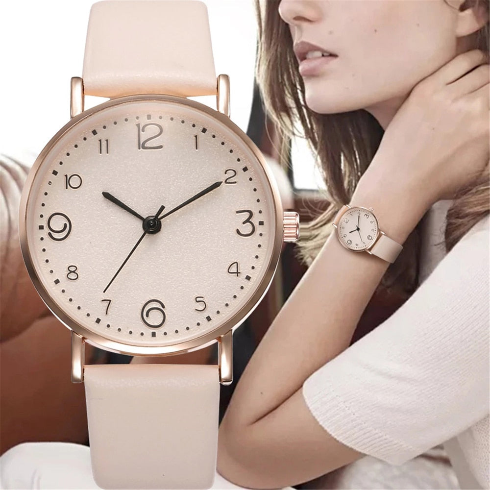 New Womens Luxury Quartz Alloy Watch Leather Bracelet