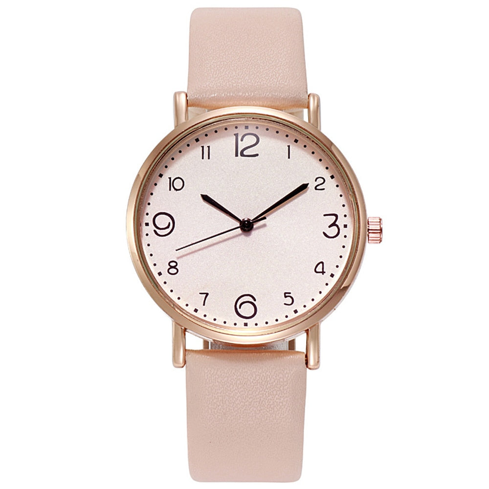 New Womens Luxury Quartz Alloy Watch Leather Bracelet