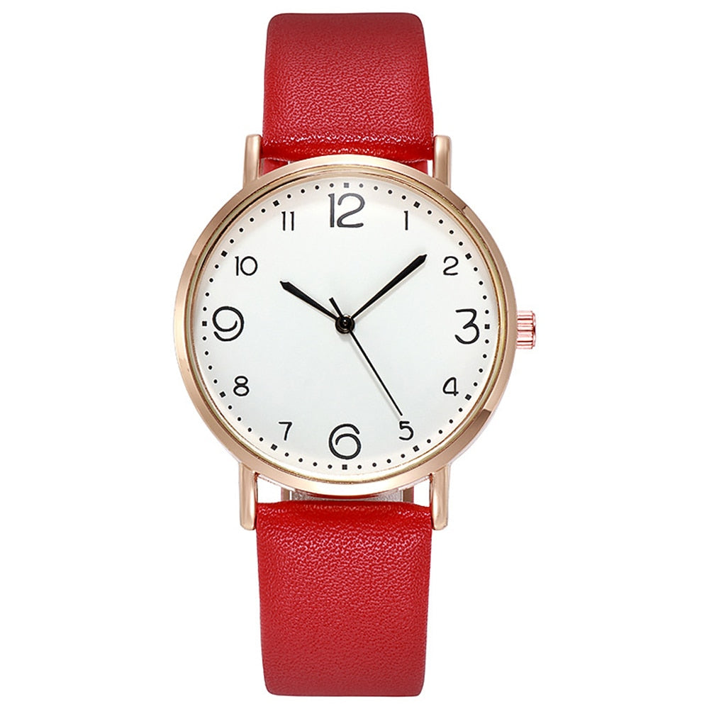 New Womens Luxury Quartz Alloy Watch Leather Bracelet