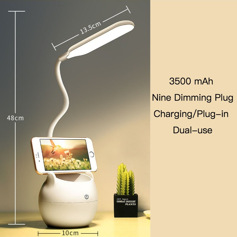 Table Lamp Led USB Rechargeable Desk Lamp Eye Protection Learning Children Bedroom Bedside Lamp Battery 3500mAh
